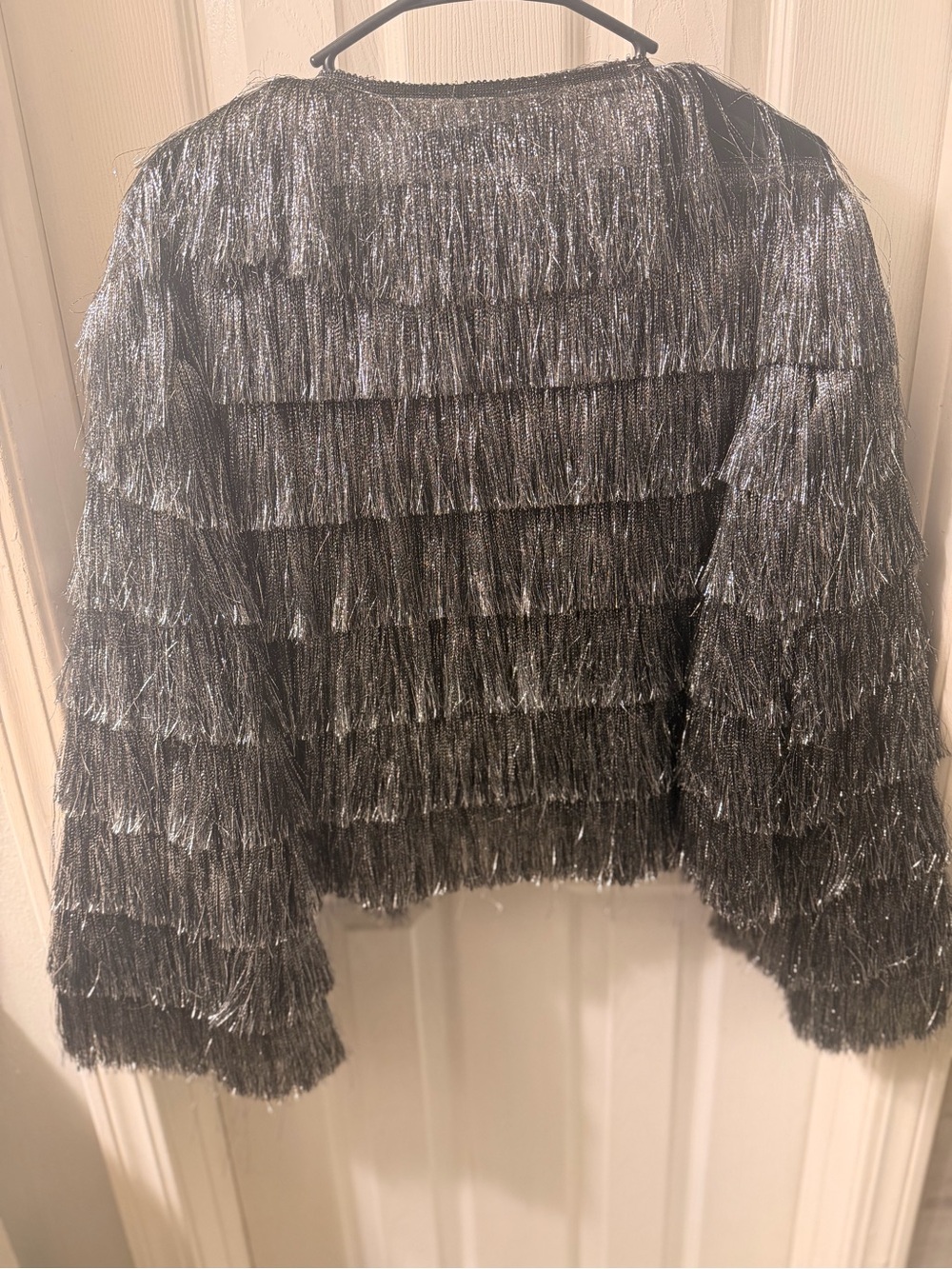 Zara Black Metallic Fringe Top - Picture 4 of 4